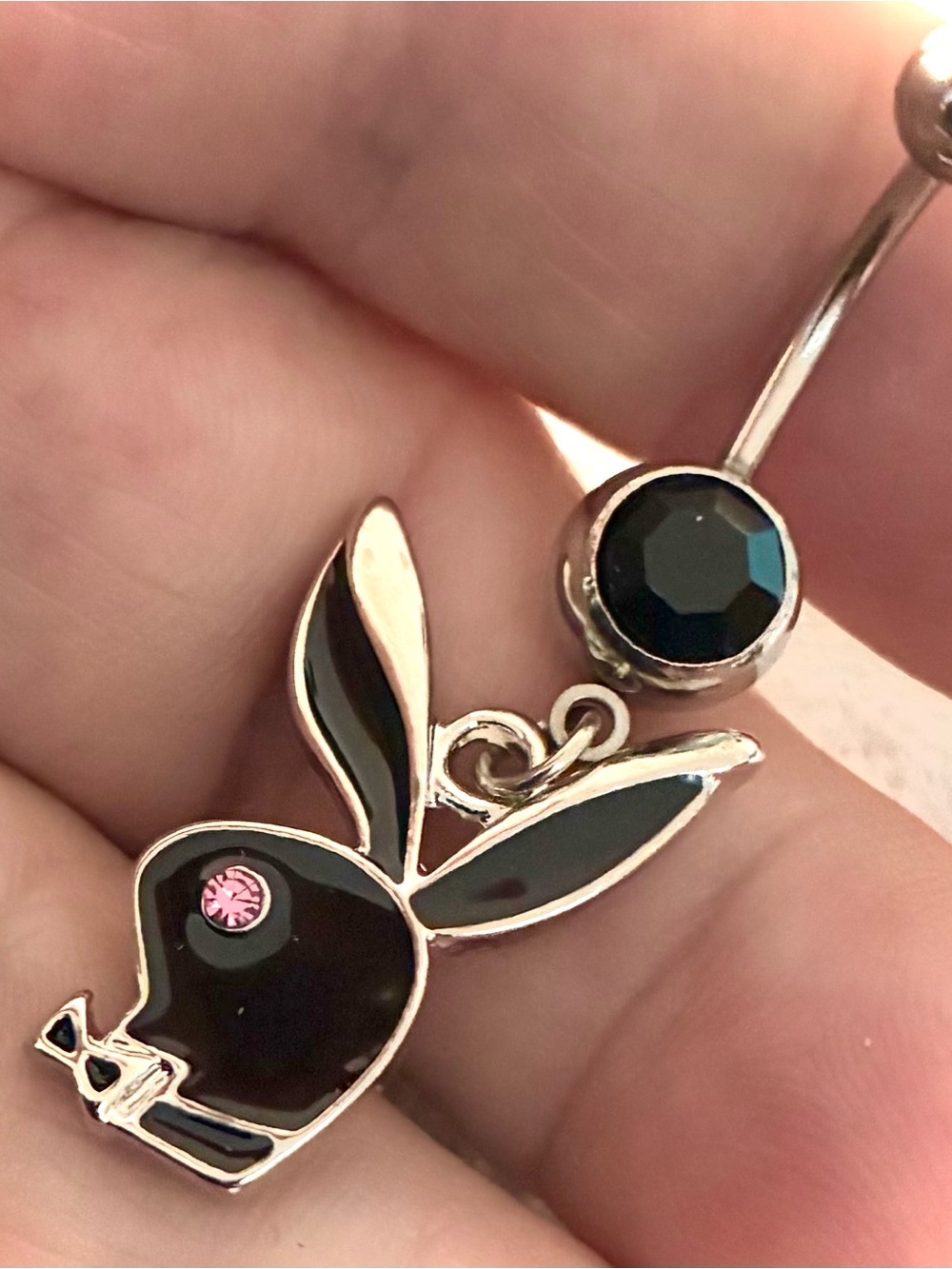 NAVEL BELLY RING black bunny